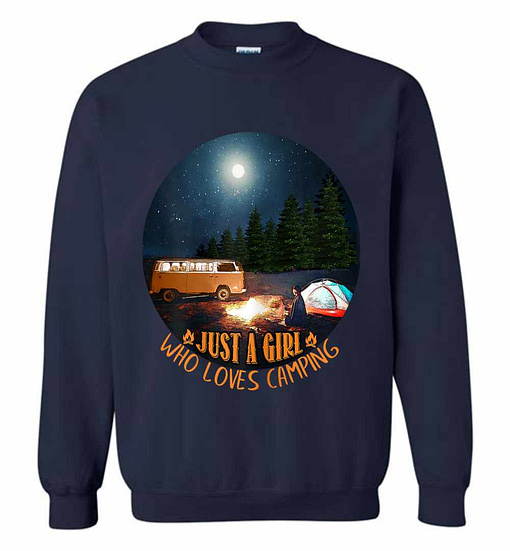 Inktee Store - Womens Just A Girl Who Loves Camping Sweatshirt Image