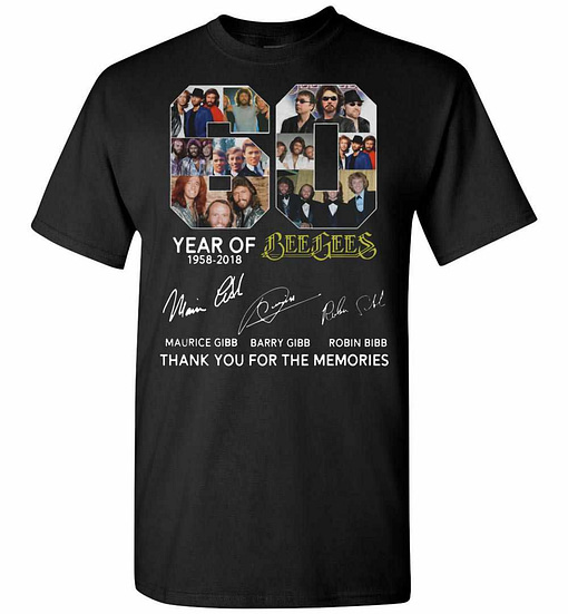 Inktee Store - Best 60 Years Of Bee Gees Maurice Signature Thank You Men'S T-Shirt Image