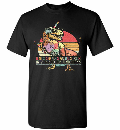 Inktee Store - Be A Unicornasaurus Rex In A Field Of Unicorns Vintage Men'S T-Shirt Image