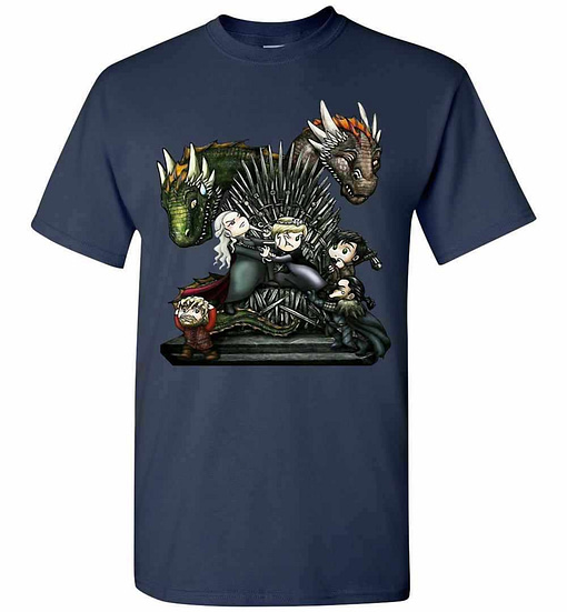 Inktee Store - Game Of Thrones Daenerys Targaryen Rhaegal And Viserion Men'S T-Shirt Image
