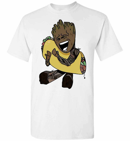 Inktee Store - Baby Groot Hugging Tacos Men'S T-Shirt Image