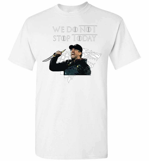 Inktee Store - Funny Jurgen Klopp We Do Not Stop Today Liverpool Game Men'S T-Shirt Image