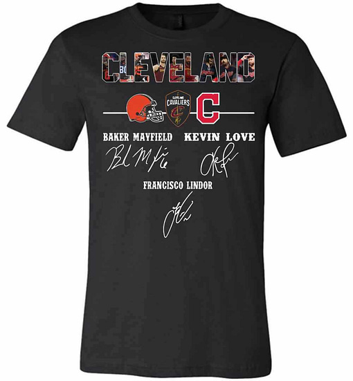 Inktee Store - Cleveland Cavaliers Baker Mayfield Kevin Love Premium T-Shirt Image