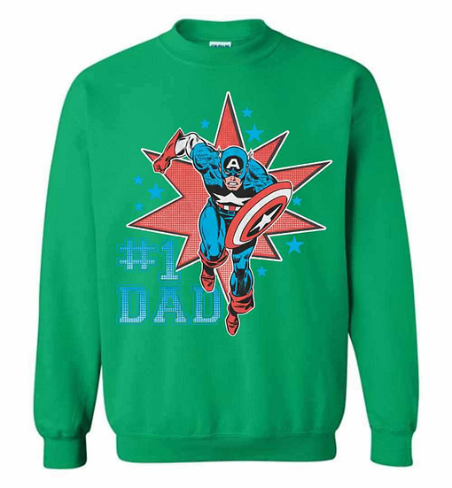 Inktee Store - Number One Dad Captain America Sweatshirt Image