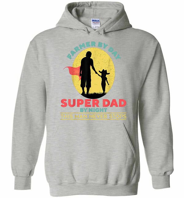Inktee Store - Farmer Farmer By Day Super Dad By Night Hoodies Image