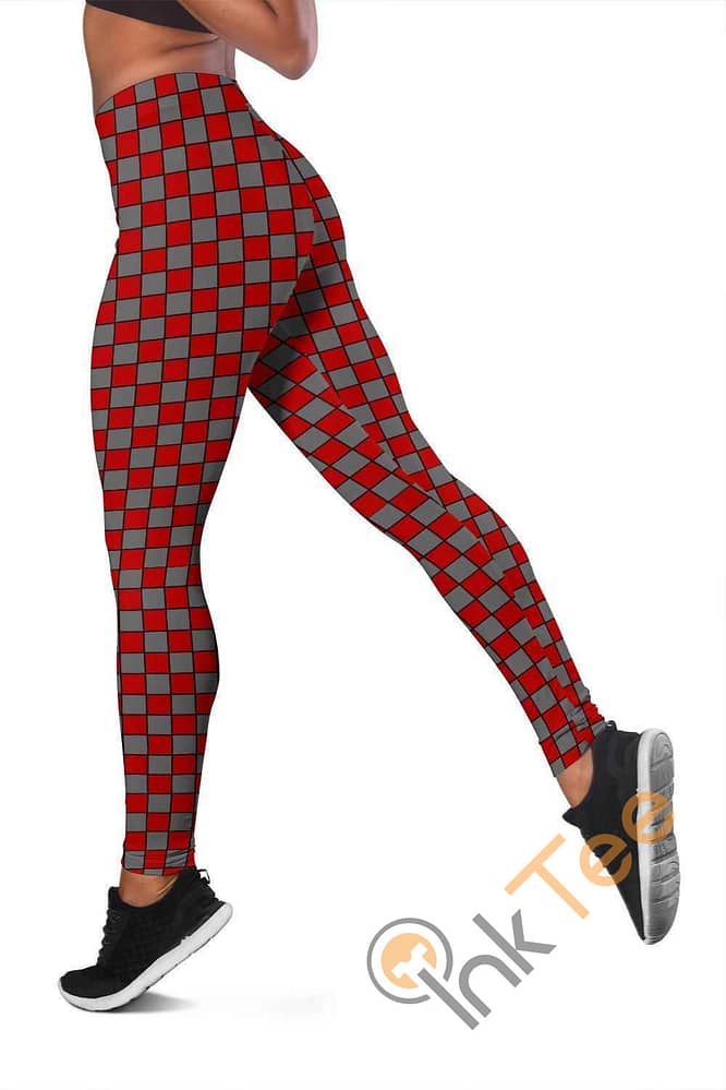 Inktee Store - Ohio State Buckeyes Fan Inspired 3D All Over Print For Yoga Fitness Checkers Women'S Leggings Image