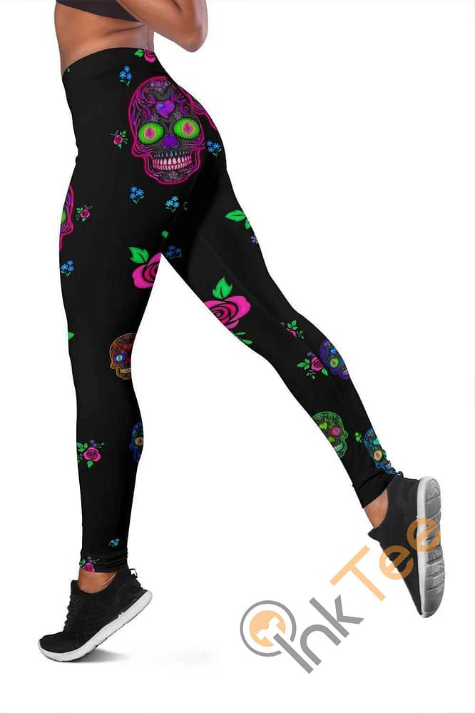 Inktee Store - Wicked Skulls 3D All Over Print For Yoga Fitness For Lovers Of Skulls Legging Image