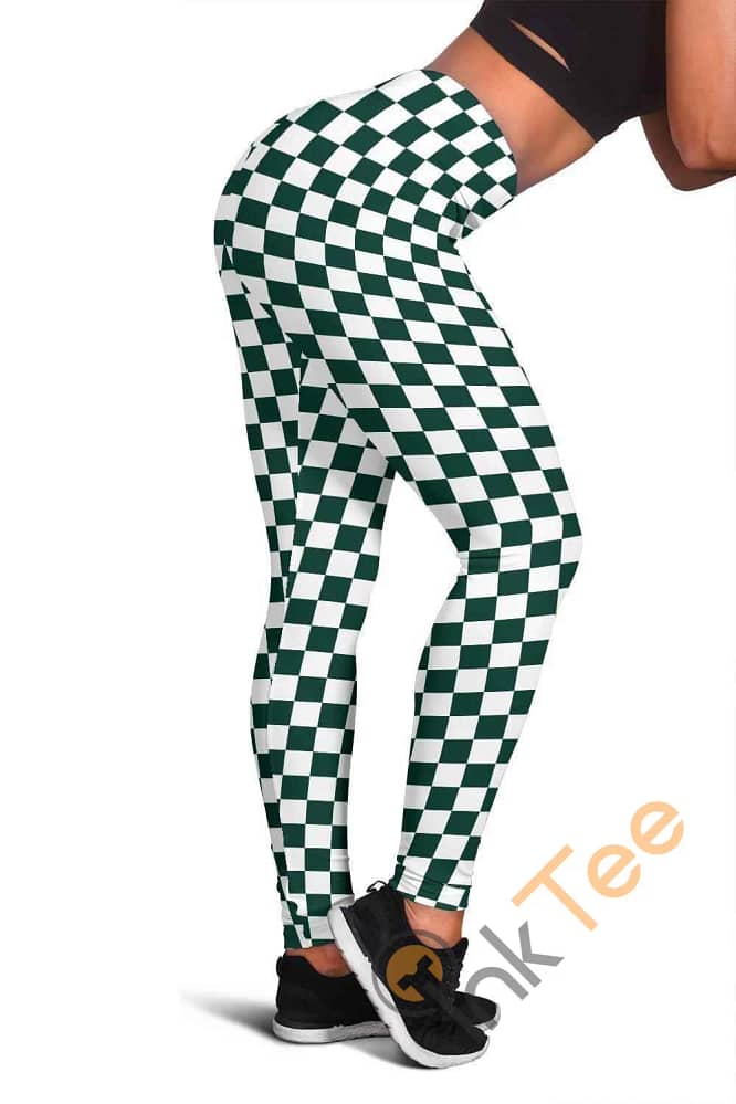 Michigan State Spartans Fan Inspired 3D All Over Print For Yoga Fitness Checkers Women's Leggings