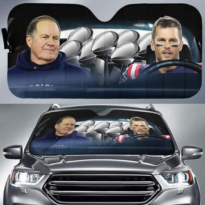 New England Patriots Tom And Bill Sun Shades No 517 Auto Sun Shade