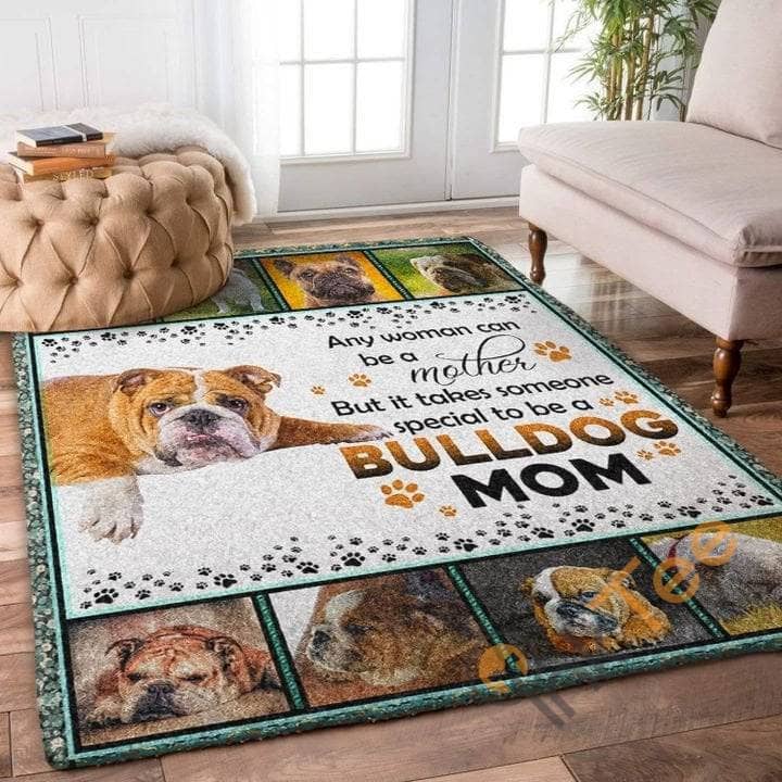 Bulldog Mom Personalized For Living Room Girl Gift Fan Rug