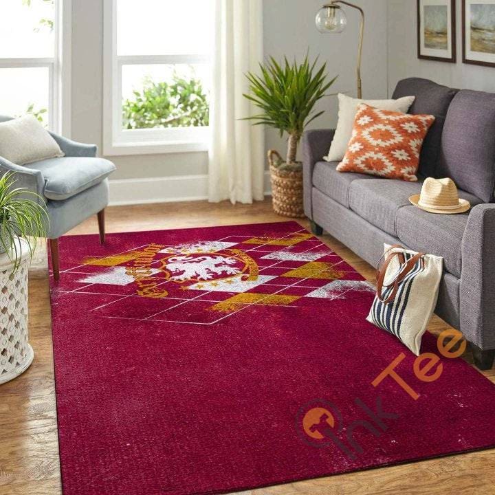 Gryffindor Logo Red Back Ground Living Room Carpet Floor Decor Beautiful Gift For Harry Potter's Fan Potter Rug