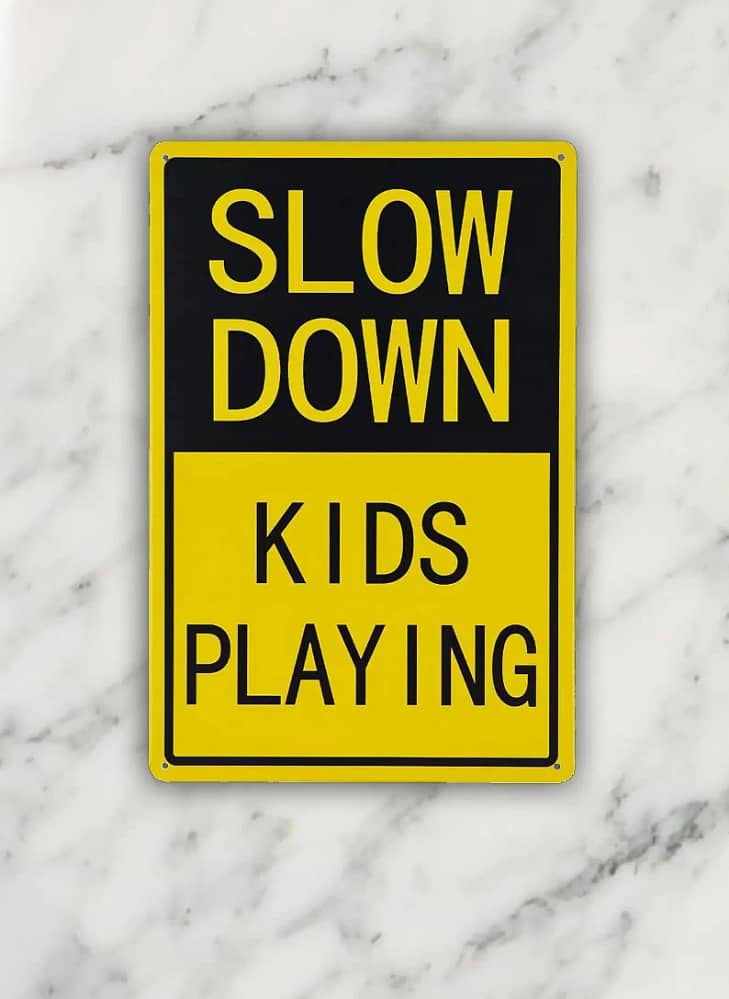Kids At Play Caution Sign Metal Sign