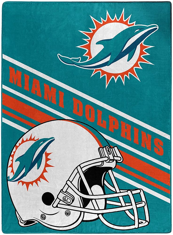 Nfl Team Logo Throw Miami Dolphins Fleece Blanket
