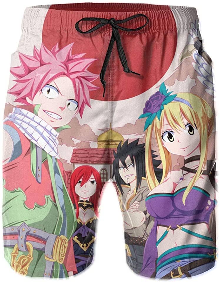 Fairy Tail Swim Trunks Anime Printed Quick Dry Sku 160 Shorts
