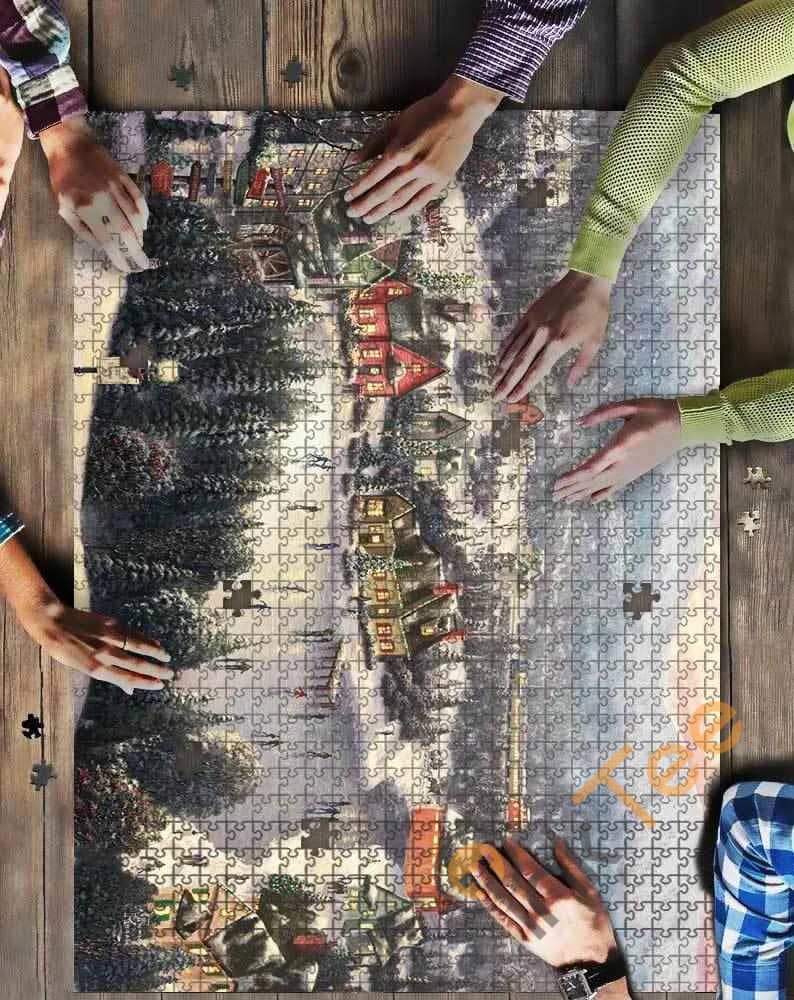People On Ice Lake Surrounded Kid Toys Jigsaw Puzzle
