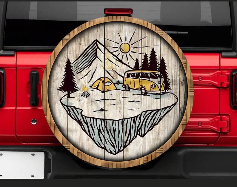 Inktee Store - Camping Art Personalized Tire Cover Image