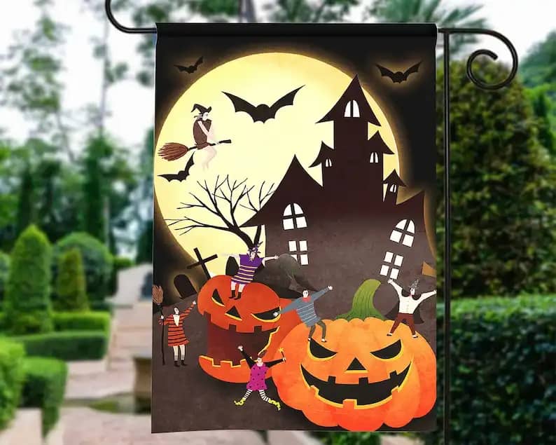 Witch Scarecrow Halloween Jack O’lantern Halloween Flag Gift Decoration Garden Flag