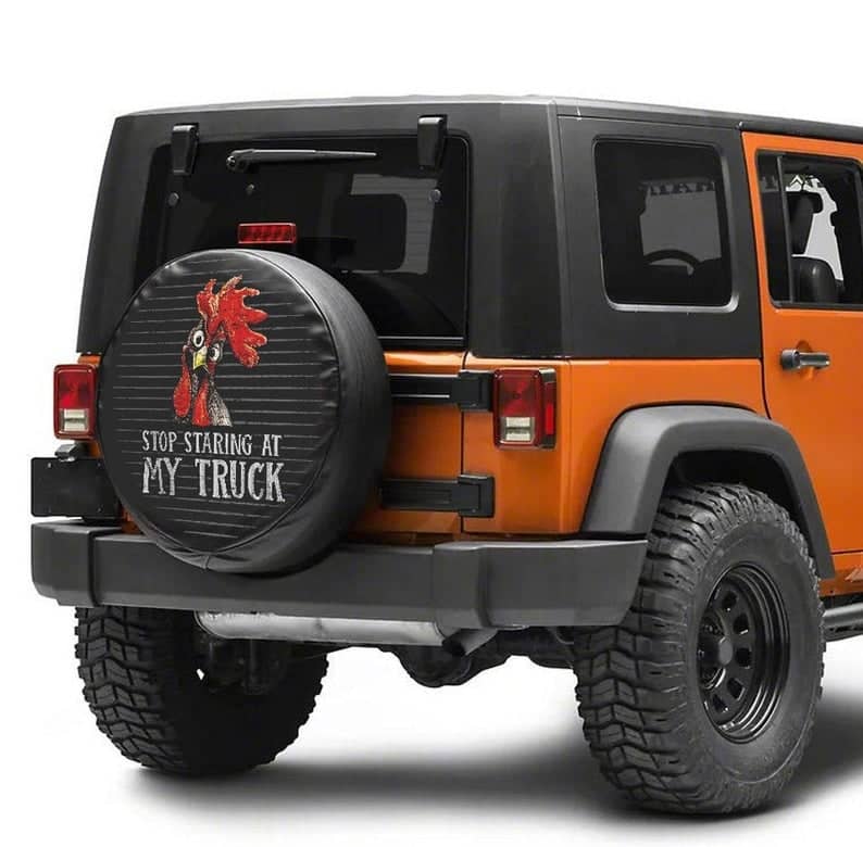 Inktee Store - Stop Staring At My Truck Custom Camping Tire Cover Image