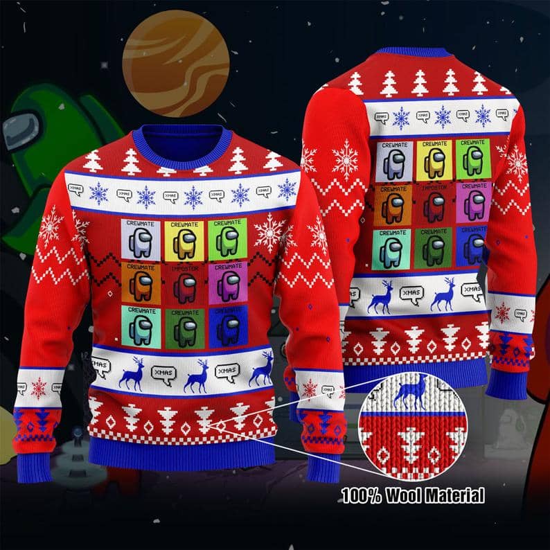 Among Us Crewmates And Impostor Adult Unisex Game Trending Ugly Sweater