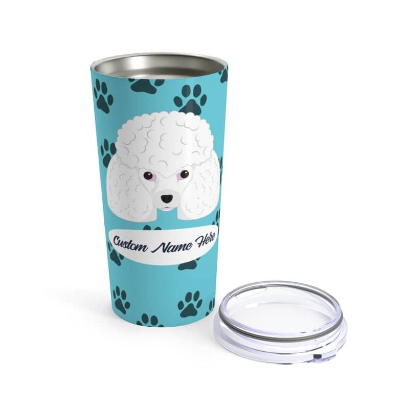 Love My Poodle - Personalized Custom  Travel Mug For Hot Coffee Cold Drinks - 20oz With Lid Dishwasher Safe Stainless Steel Tumbler