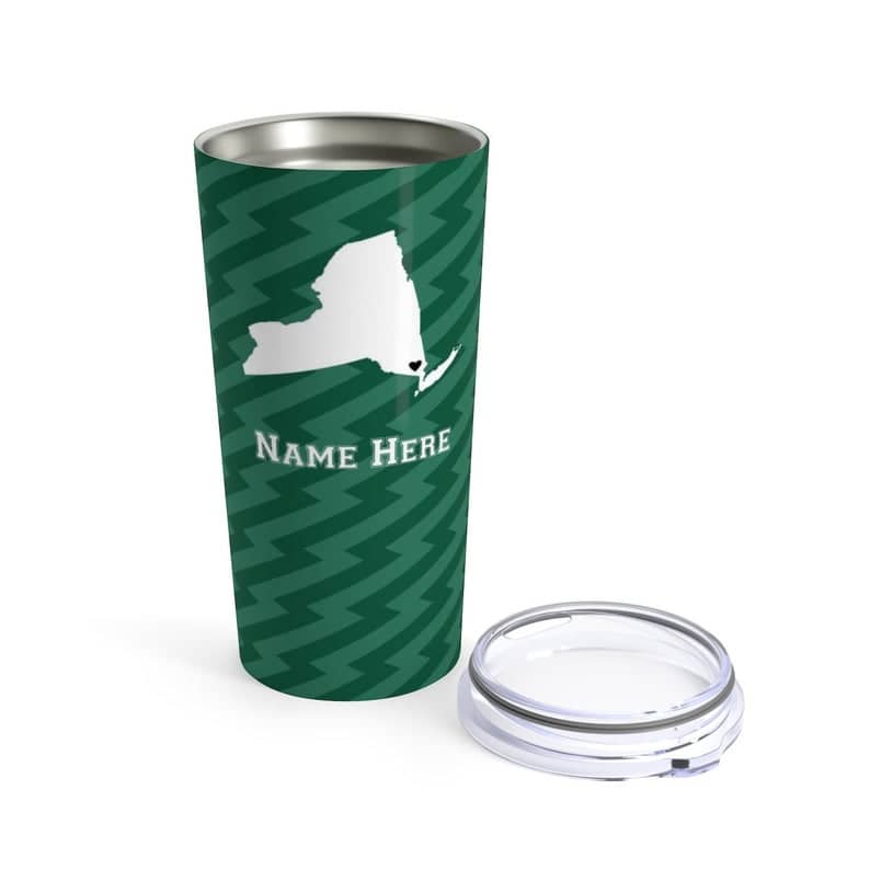State Pride Series New York Personalized Custom Tumbler Travel Coffee Mug For Warm Cold Drinks - 20Oz With Lid Dishwasher Safe Stainless Steel Tumbler