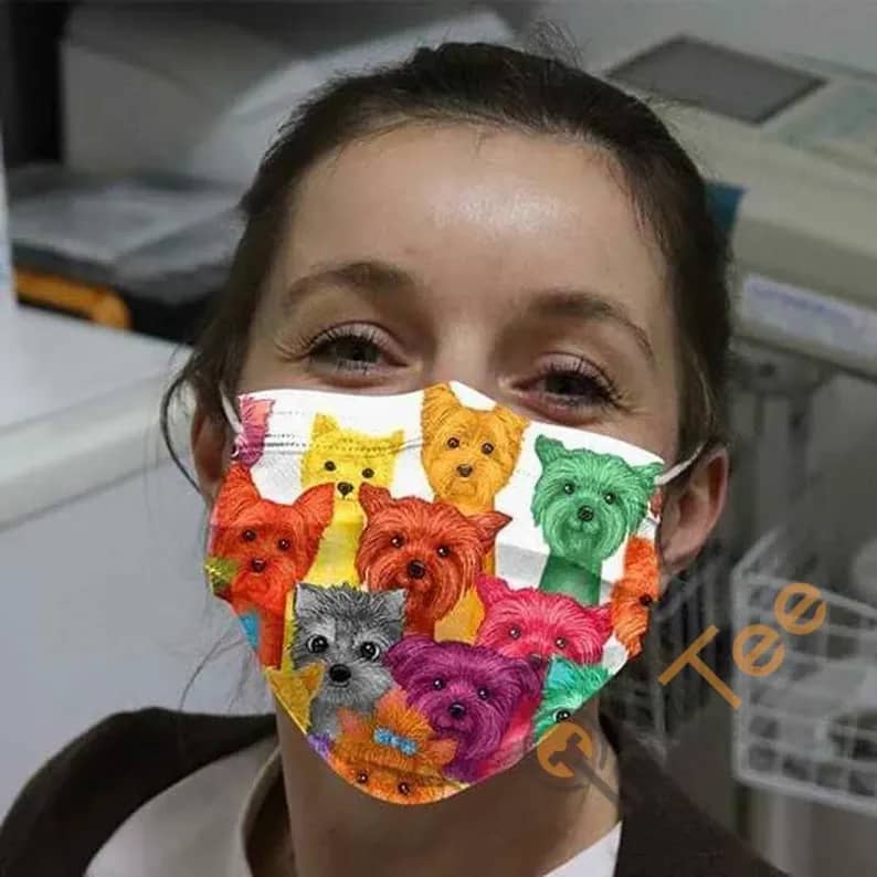 Yorkshire Terrier Clolorful Pattern Face Mask