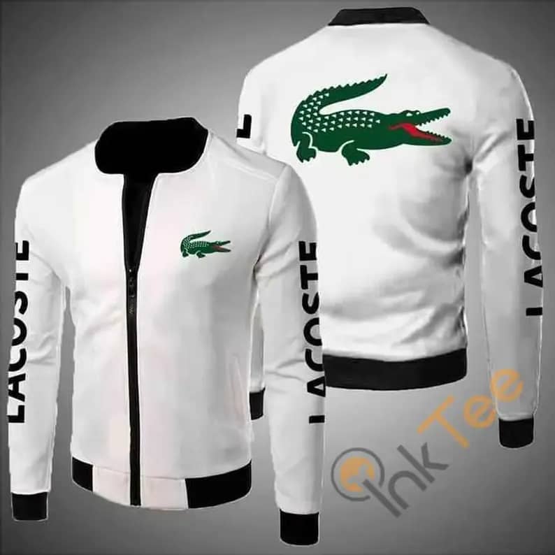 lacoste logo white bomber jacket for men Jacket