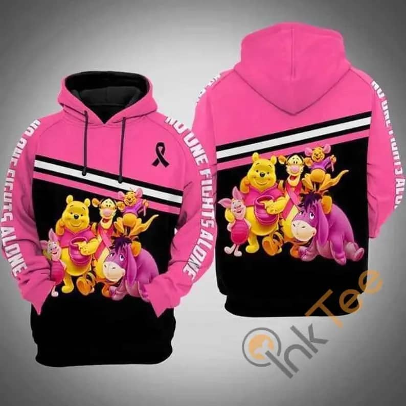No One Fight Alone Winnie The Pooh Eeyore Tigger Br East Cancer Hoodie 3d