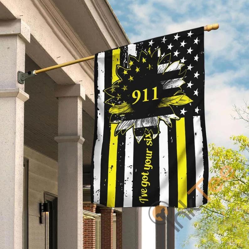 Dispatcher 911 Thin Gold Line Life Emergency Yard Decor House Flag