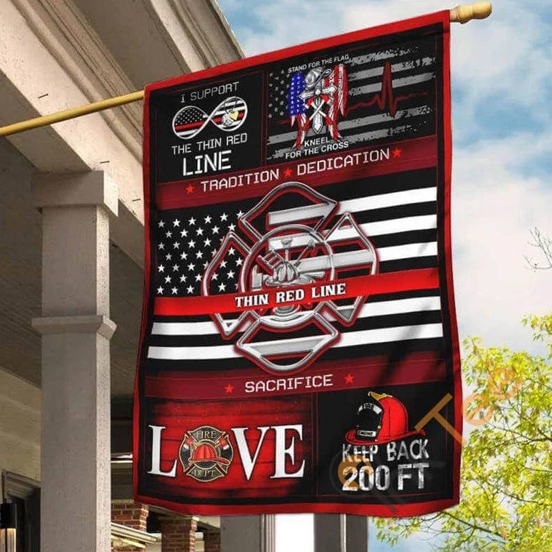 Fireman 4th Of July Firefighters American Independence Day Thin Red Line Sku 0259 House Flag
