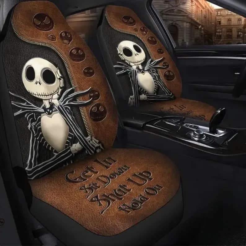 Jack Skellington Leather Get In Sit Down Shut Up Hold On Car Seat Covers