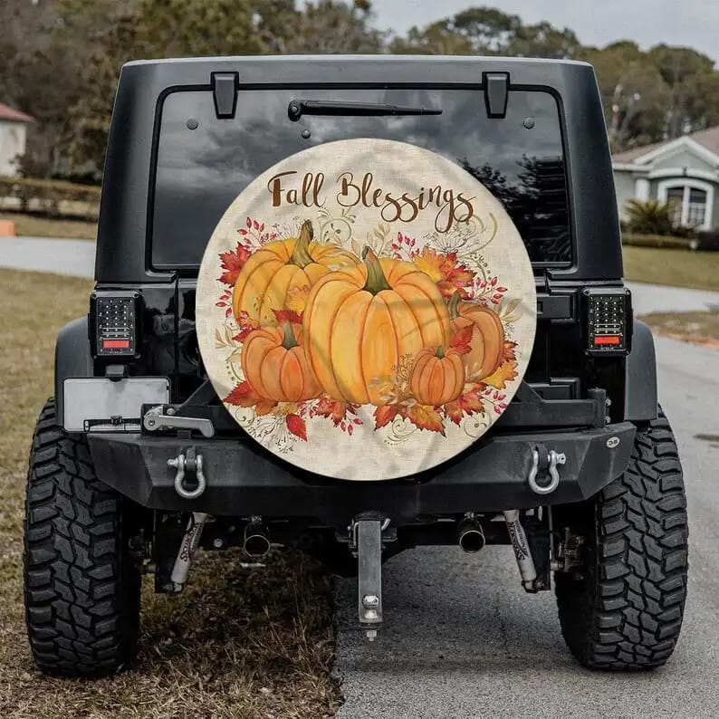 Autumn Pumpkin Tire Cover