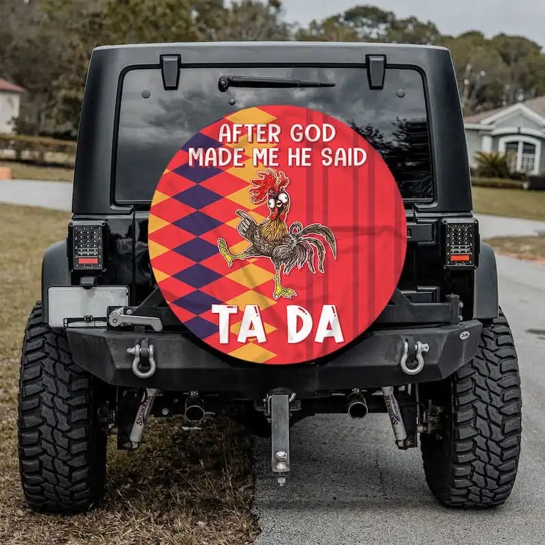Funny Rooster Personalized Tire Cover