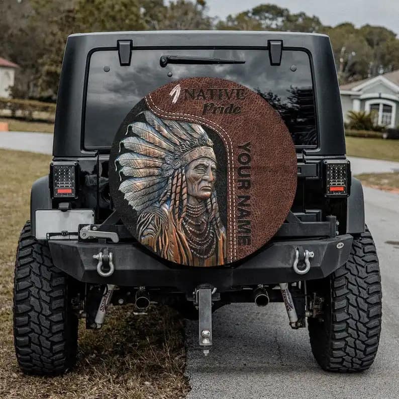 Native Tribe Pride Vintage Personalized Tire Cover