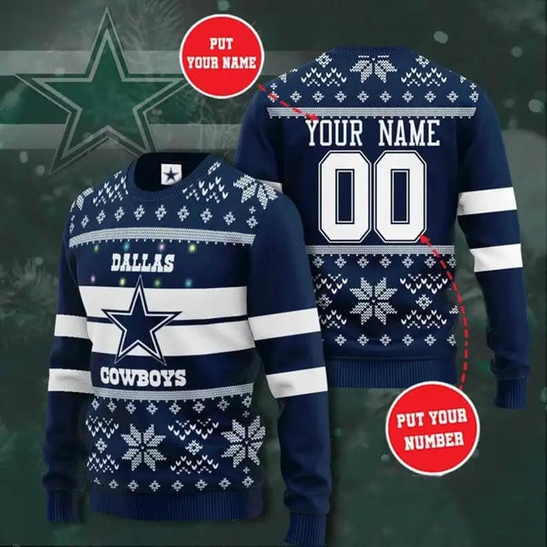 Personalized Dallas Cowboys Ugly Christmas Sweater