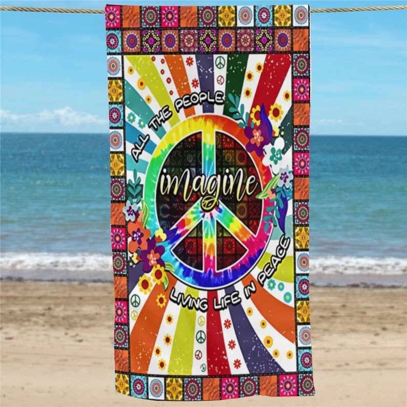 Inktee Store - Personalized Imagine Beach Towel Image