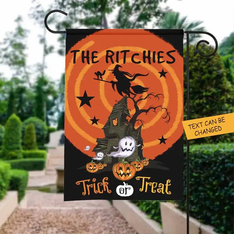 Personalized Trick Or Treat The Ritchies Halloween Flag Gift Decoration Garden Flag