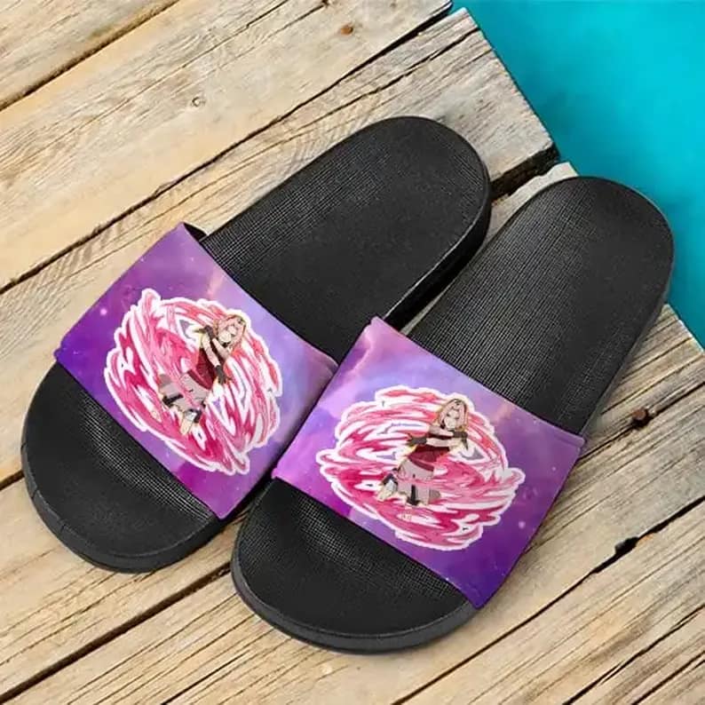 Sakura Haruno Ultimate Ninja Blazing Card Artwork Slide Sandals