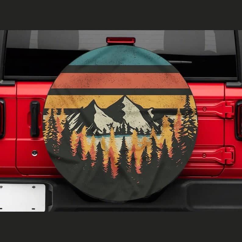 Inktee Store - Vintage Mountain Hippie Tire Cover Image