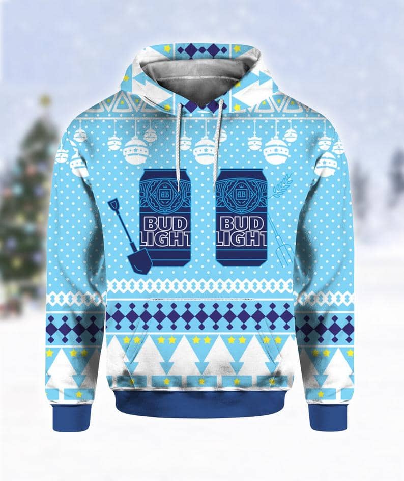Bud Light Can Beer Christmas Ugly Sweater