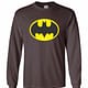 Inktee Store - Batman Symbol Bat Oval Logo Long Sleeve T-Shirt Image