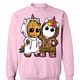 Inktee Store - Baby Groot And Unicorn Sweatshirt Image