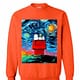 Inktee Store - Woodstock And Snoopy Starry Night Sweatshirt Image