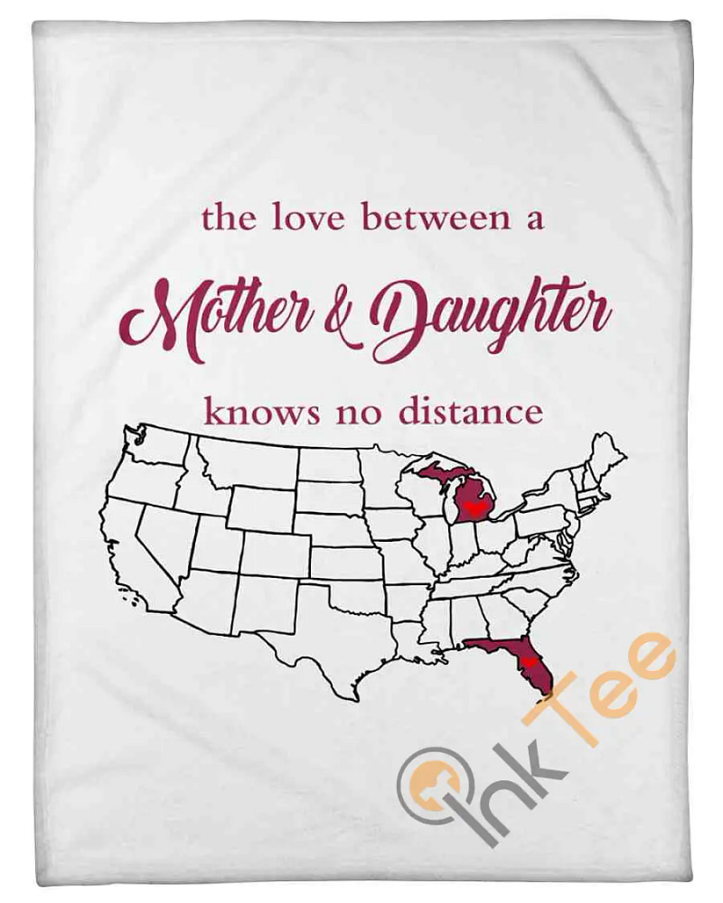 Love Between Mother And Daughter Michigan Florida Fleece Blanket