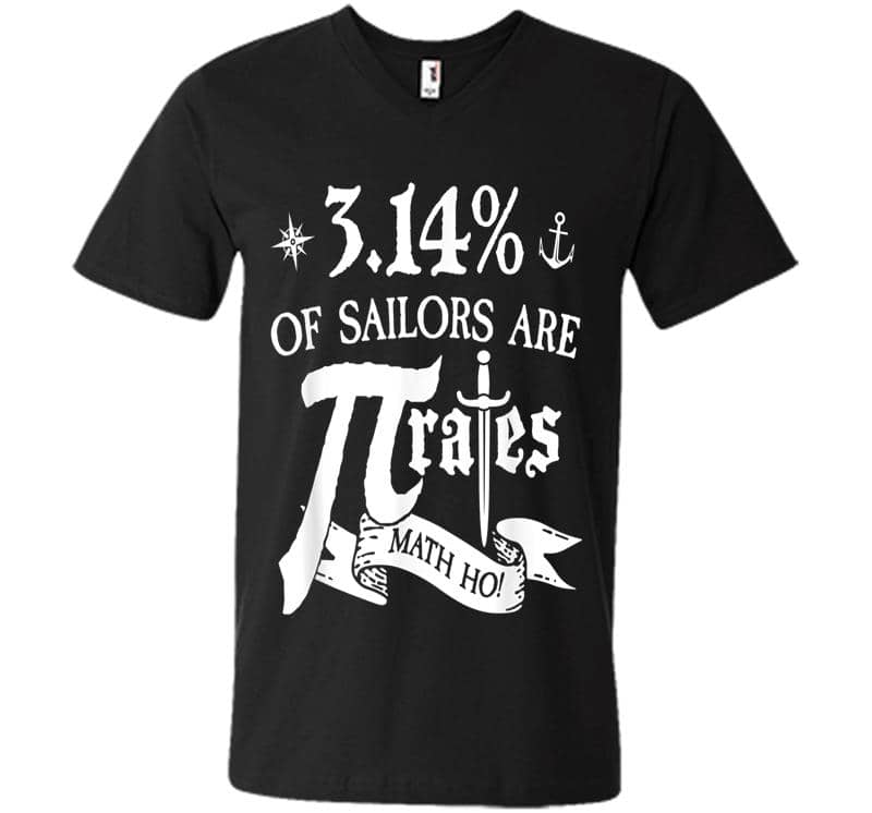 3.14% Of Sailors Are Pirates Funny Math Geek Pi Day V-neck T-shirt