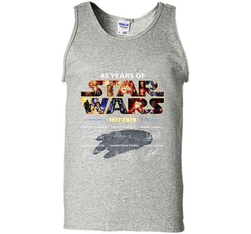 43rd Years Of Star Wars 1977-2020 Carrie Fisher Signature Mens Tank Top