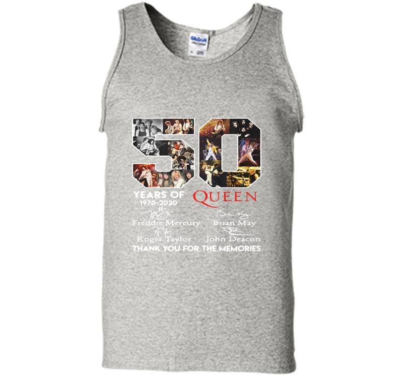 50th Years Of Queen Band 1970-2020 Signature Thank You For The Memories Mens Tank Top