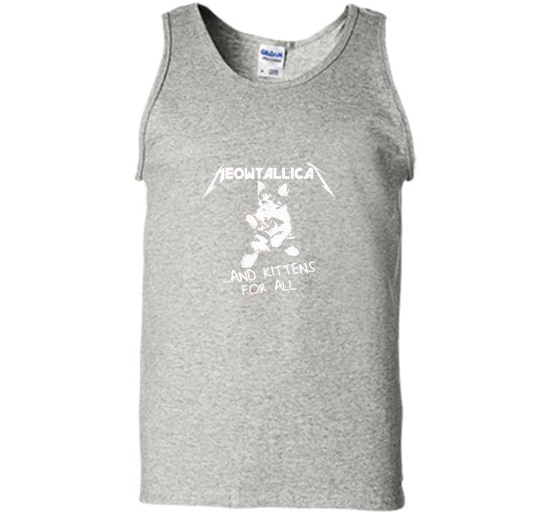 Cat Meowtallica Guitar and Kittens for all Mens Tank Top