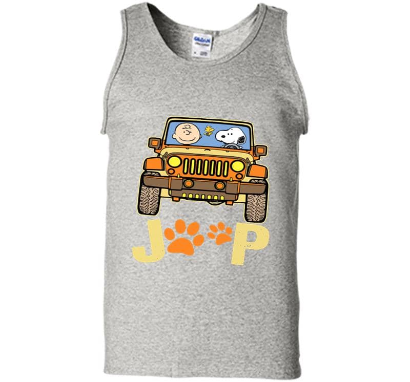 Charlie Brown And Snoopy Driver Jeep Paw Dog Mens Tank Top
