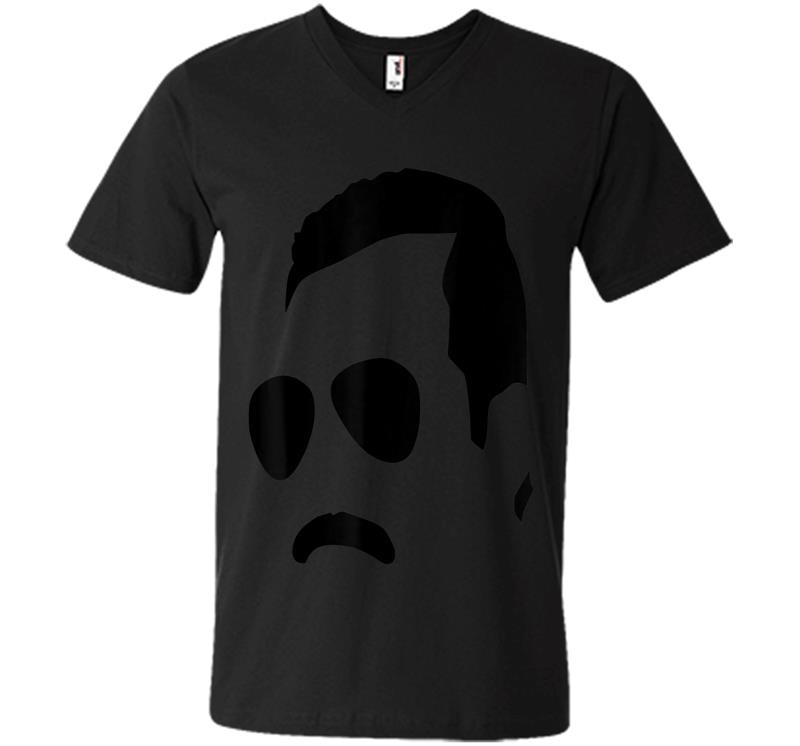 Freddie Mercury Official Monochrome Block Face V-neck T-shirt